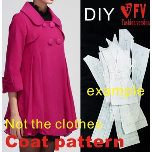 Clothing DIY Overcoat Sewing Pattern Coat Sewing Template Cutting drawing BFY-32