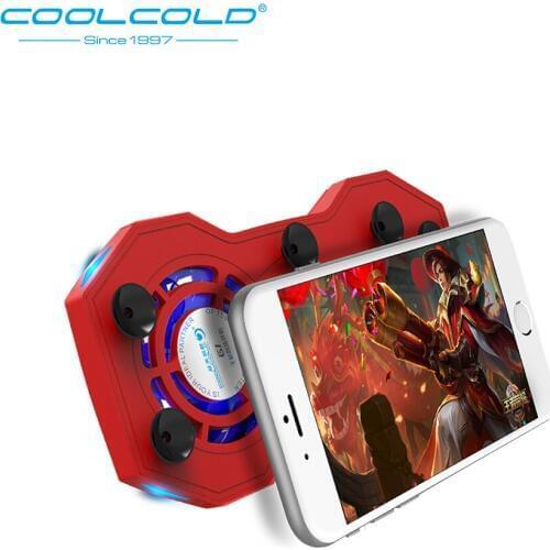 COOlCOLD Mobile Phone Cooling Pad Mute Gaming Cooler Fans Radiator With Ring Holder Stand with 2000mAh Rechargeable Power Bank