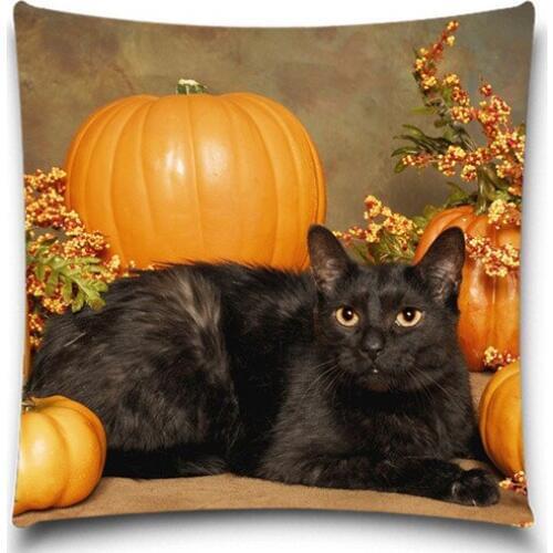 Spend Easter with the cat Pillow Case Square Polyester Cotton couch Backrest Living room Bedroom Sets