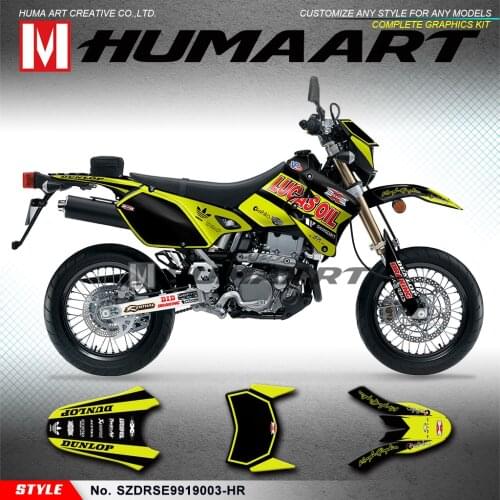 HUMAART Motorcycle Graphics Personalised Decals Kit for DRZ400SM DRZ400E DRZ 400 SM Enduro DRZ400 SM E 1999 up to 2019 KLX 400R