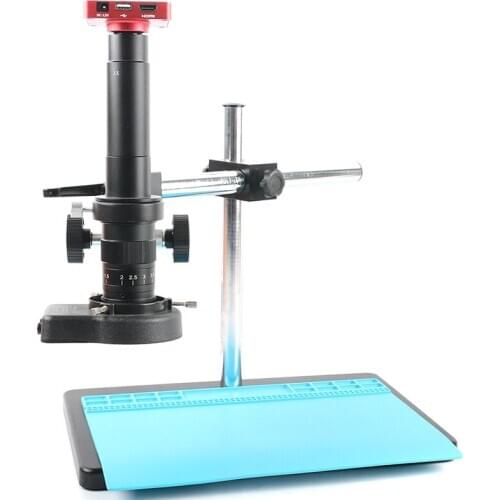 37MP 1080P USB HDMI Video Industrial Microscope Camera System Video Recorder Freely Adjustable Stand 180X 300X Zoom Lens For Lab