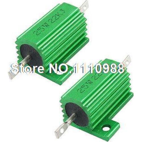 22K Ohm 5% 25 Watt Aluminum Shell Wire Wound Resistors 2pcs