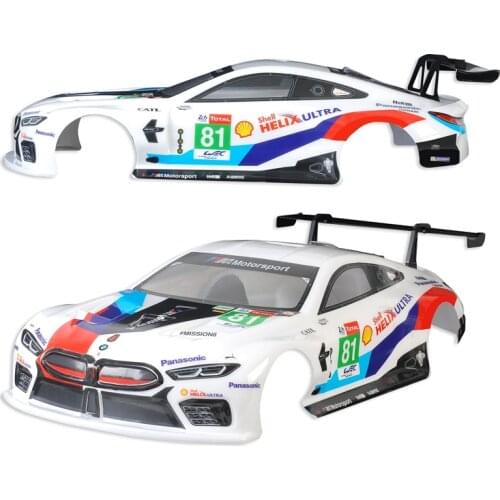 Rc Car Shell BMW GT M8 GTE Clear Body + Stickers + Rear Wing Sets For 1/8 Scale On Road Racing Cars Model 325mm Wheelbase