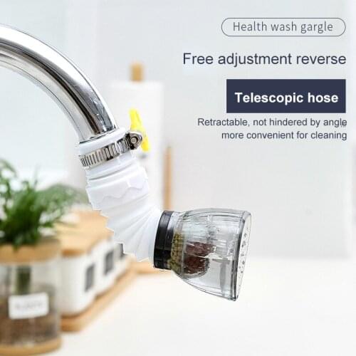 Kitchen Sink Faucet With Filter, Water Saving, Shower Spray, Bathroom Household Extendable Faucet Splash Filter Plastic Faucet