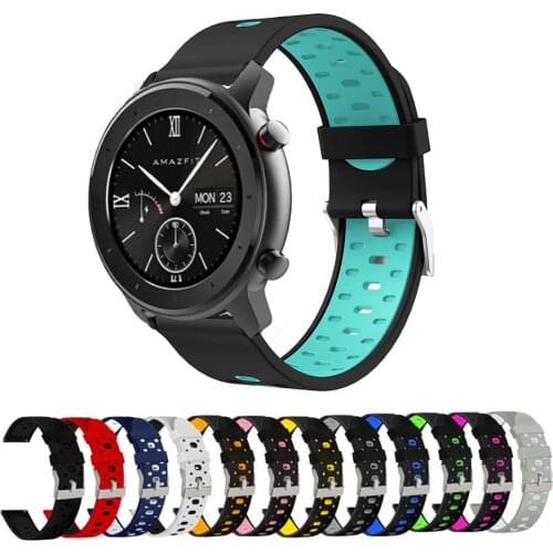20mm Sport Silicone Easy Fit Strap For Xiaomi Huami Amazfit GTR 42mm Smart Watch Replacement Watchband For Realme Watch Bracelet