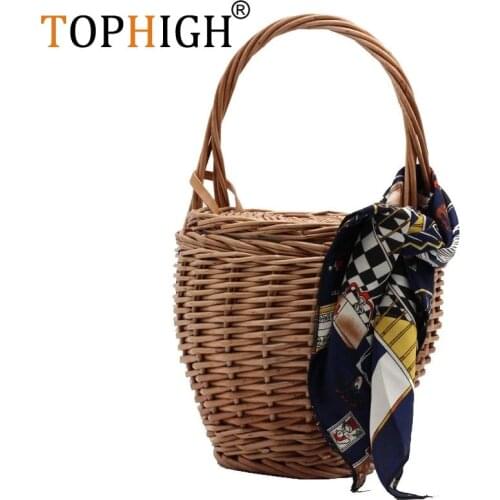 2021 Bamboo Wicker Woven Bag Handbag Basket bag women fashion summer beach bag very lovely