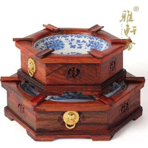 TZ Zhai acid branch wood crafts mahogany creative ashtray ashtray suit large retro Chinese personality