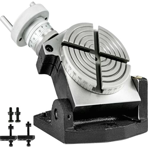 Rotary Table 4 INCH/100 MM Horizontal Vertical Rotary Table 4-Slot Rotary Table for Milling Machine MT-2 Rotary Table