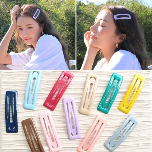 1 Pcs BB Clip Candy Color Square Hair Clips Alloy Girl Hairpin Summer Cartoon Hair Accessories Fashion Printing Hairclips