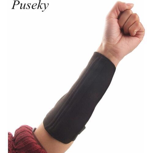 Black Cow Leather Archery Arm Protector Guard Cowhide Bow Shooting Arm Armband 3 Straps Shoot Arm Guard Archery safe accessory