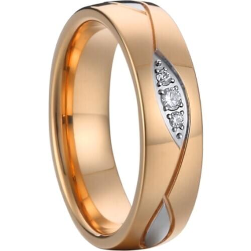 Ladies Rose LOVE Alliances Anniversary couple marriage wedding rings for women proposal gift for wife gilrfriend western design