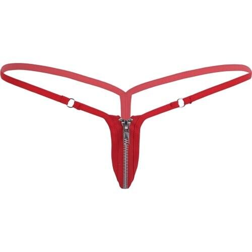 Women T-Back Panties Front Zipper Open Crotch Female Erotic Thongs Sexy Underwear Mini Micro G Strings Thong Bikini Lingerie