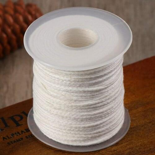 1 Spool of Unwaxed Cotton Square Braid Candle Wicks Candle Wax Core 61m for Candle Making Craft DIY Candle Wicks Supplies