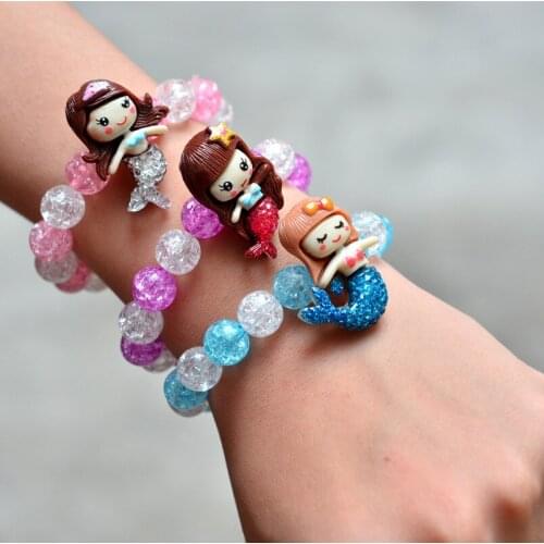 10PCS Disney Mermaid Party Favor supply Bracelet Kids Happy Birthday Party Gift Cute Giveaway