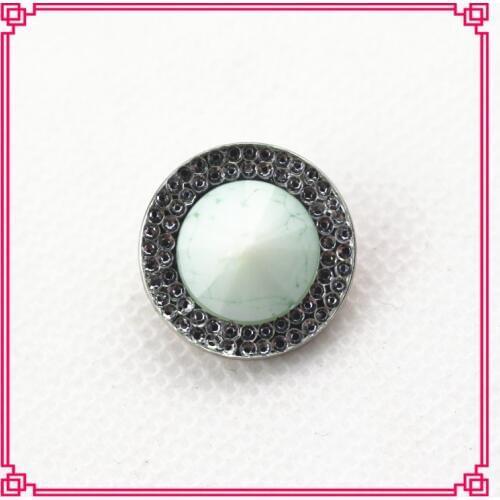 2016 New arrive 20pcs/lot 18mm white natural stone snap buttons for snap bracelet jewelry