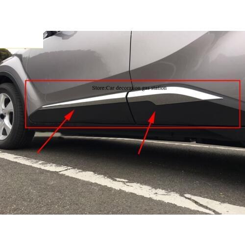 4PCS ABS Chrome Door Body Side Trim Cover Molding FOR Toyota C-HR CHR 2016 2017 Car Accessories Styling