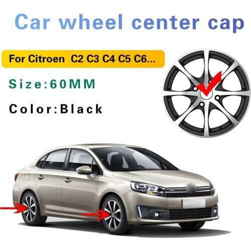 4pcs 60mm Car Rim Wheel Center Hub Cap Cover Emblem Logo For Citroen C2 C3 C4 C5 C6 C-Quatre