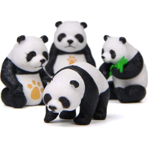 4pcs/set Cute and Simple Panda Large Modeling Figure Toys Creative DIY Mini-landscape Gardening Landscaping Doll Kids Toy Dolls