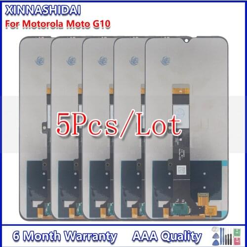 5PCSFor Motorola Moto G10 LCD Display Touch Screen Digitizer Assembly XT2127-2 Display Replacement Repair Parts 6.5"