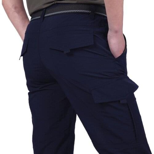 Mens Lightweight Tactical Pants Breathable Summer Casual Army Military Long Trousers Male Waterproof Quick Dry Cargo Pants