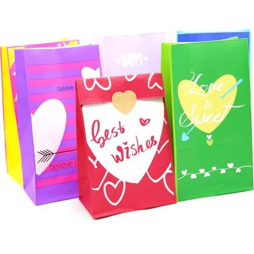 Paper bag, Stand up Colorful Bags,Gift Packing Bag，Valentines day, weddin，Party Favor Stand Bags 12pcs/lot