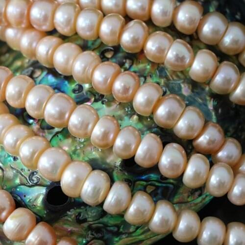 Fashion orange natural freshwater pearl abacus loose beads 9-10mm high quality hot sale women diy jewelry making 15inch B1387