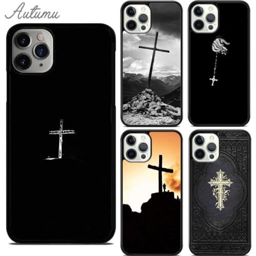 Cross on Bible Christian Catholic Phone Case for iPhone 11 12 Pro Max mini X XR XS SE 2020 5 6S 7 8 Plus Galaxy S8 S9 S10 Cover