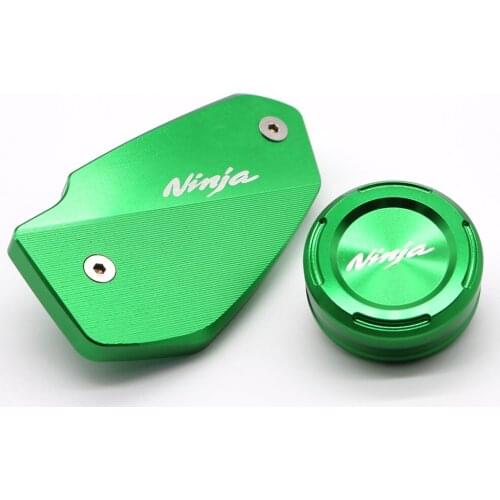CNC Front Rear Brake Fluid Reservoir Cap Fit For Kawasaki Ninja 650 2017 2018 2019 Master Cylinder Reservoir Cover