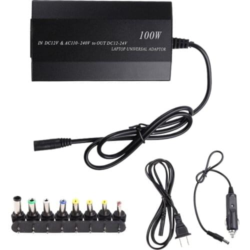 For Laptop In Car DC Charger Notebook AC Adapter Power Supply 100W Universal