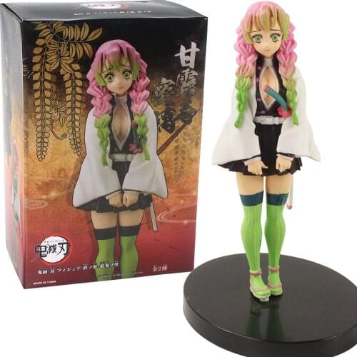 16cm Demon Slayer Anime Kanroji Mitsuri Love Breath Post Pink Hair PVC Action Figure Decoration Model Toy Kids GIft Brinquedos