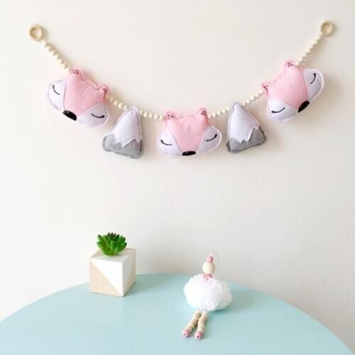 Felt Fox Woods Bead String Wind Chimes Children Room Decoration Kid Room Crib Tent Bed Curtain Hanging Ornaments #8