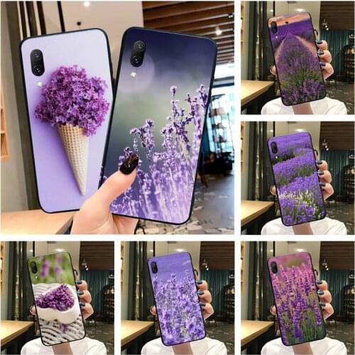 Purple Flowers Lavender Phone Case For Vivo Y91c Y17 Y51 Y67 Y55 Y7s Y81 Y19 Y97 Y93 V17 vivos5