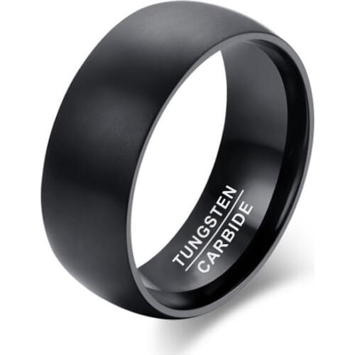 Classic Black 8mm Titanium Steel Ring Mens and Womens Rings Tungsten Carbide Accessories Jewelry for Holiday Gift