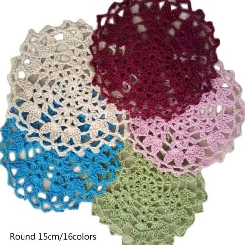 TOP round lace cotton table place mat crochet coffee Handmade placemat pad wedding dish coaster cup mug tea dining doily kitchen