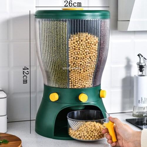 Kitchen multifunctional rice dispenser storage box nut food storage container food storage containers Rotating sealed box