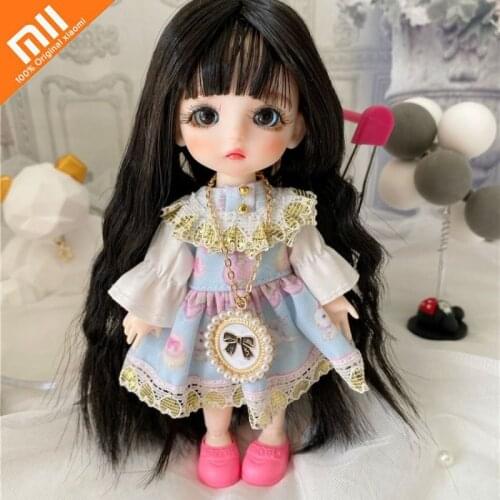 Xiaomi 16cm BJD Doll 12 Moveable Joint Dolls 3D Eyes DIY Toys Girls Gift Dolls Girl Dress Up Make Up Exquisite Princess Dress