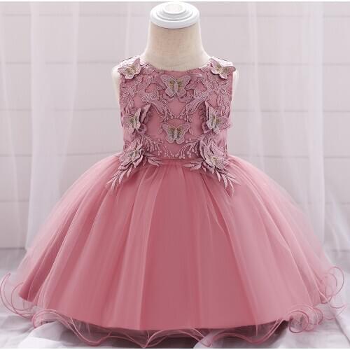 Summer Flower Baby Girl Clothes Princess Newborn Dress Girl Party Wedding Dress Infant 1 Year Birthday Prom Christening Dress