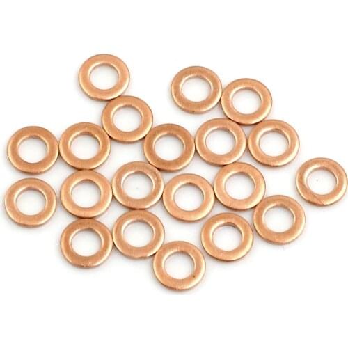 Uxcell 20 Pcs 4mm Inner Dia Copper Washers Flat Sealing Gasket Rings for Car