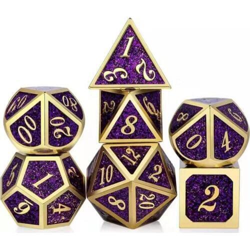 Starlight metal dice dnd dices set rpg polyhedral solid dice game table games d4 d6 d8 d10 d12 d20 Zinc alloy d&d dices 7pcs