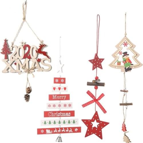 Multi Style Creative Wood Craft Christmas Wooden Pendants Ornaments Kids Gift DIY Xmas Tree Ornament Christmas Party Decorations