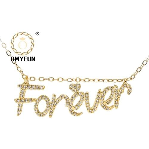 OMYFUN New Forever Pendant Necklace DIY Letters Necklace Fashion Jewelry Set Necklaces for Women O Box Heart Chians Wholesale