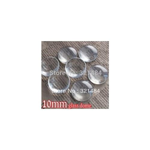 Bulk 500piece/lot 10mm flatback round clear glass cabochon tray pendant cover glass dome tile seals