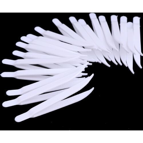 20pcs Disposable Tweezers Plastic Medical Small Beads Forceps for Crafts DIY Jewelry Making Color random