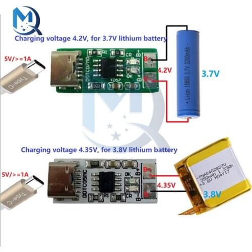 For 3.7V 3.8V 18650 Lithium Battery 1S Type-C To 4.2V 4.35V Step-down Buck LiPo Polymer Li-Ion Charger