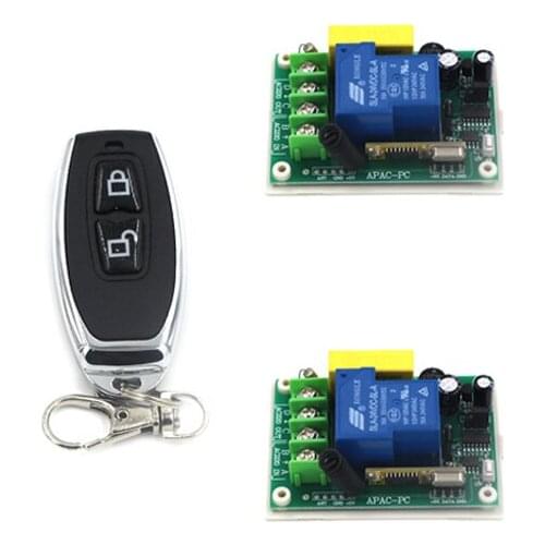220V high power switch 30A load relay receiver and waterproof 2 keys transmitter remote controller 3 working modes SKU: 5532