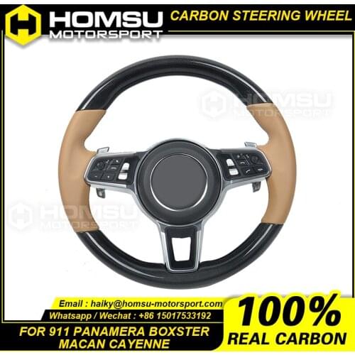 Custom alcantar carbon fiber steering wheel For porsche 2015-2020 911 panamera boxster macan cayenne racing wheel convertible