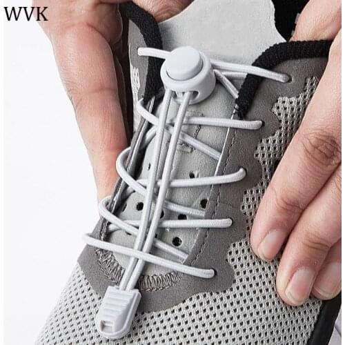 Quick Wear In Shoe laces No Tie Shoelace Round Spring Plastic Lock Elastic Shoelaces Hiking Sports Shoe Accessories Lazy Lace