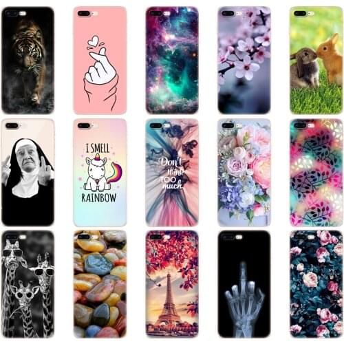 Silicon Case For iphone 7 8 Case Soft TPU Back Phone Cover For Apple iPhone 7 8 plus Protective Bag Painting Coque etui Bumper