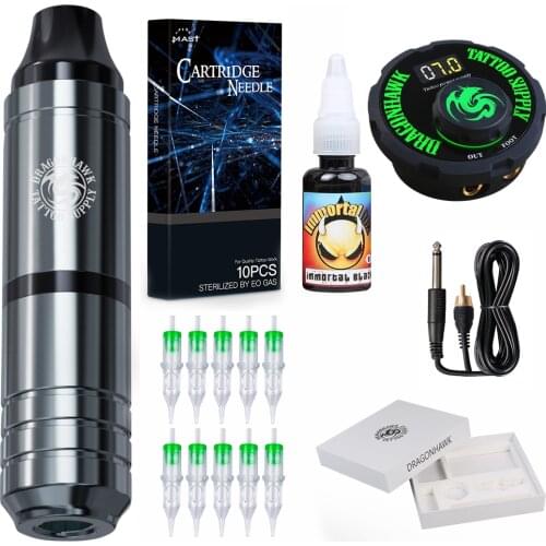 Mast Tattoo Machine Pen Permanent Makeup Rotary Gun Set Dual Mode Digital LCD Switch Mini Power Box Supply Gift Kit Supplies