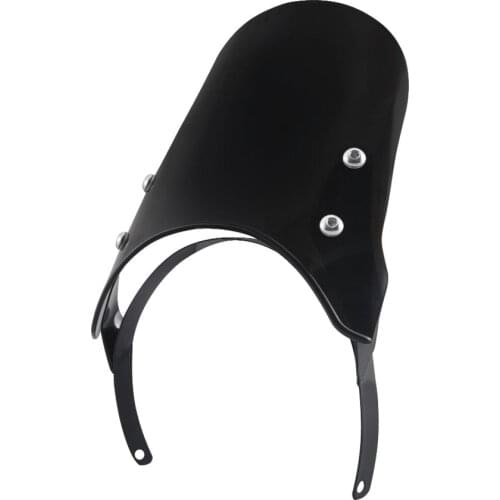 Black Retro 7.5" Windshield Windscreen For Royal Enfield Classic 500CC Motorcycles Compact Sport Wind Deflector Accessories